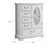 Aleci 48 Inch Armoire Cabinet 5 Drawers Front Mirror Wood Carved White By Casagear Home BM310966