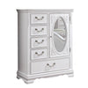 Aleci 48 Inch Armoire Cabinet 5 Drawers Front Mirror Wood Carved White By Casagear Home BM310966