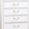 Aleci 48 Inch Tall Dresser Chest 5 Drawers Wood Carved Nickel White By Casagear Home BM310967