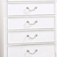 Aleci 48 Inch Tall Dresser Chest 5 Drawers Wood Carved Nickel White By Casagear Home BM310967