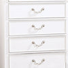 Aleci 48 Inch Tall Dresser Chest 5 Drawers Wood Carved Nickel White By Casagear Home BM310967