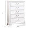 Aleci 48 Inch Tall Dresser Chest 5 Drawers Wood Carved Nickel White By Casagear Home BM310967