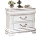 Aleci 24 Inch Nightstand, 2 Drawers, Carved Details, Solid Wood, White By Casagear Home