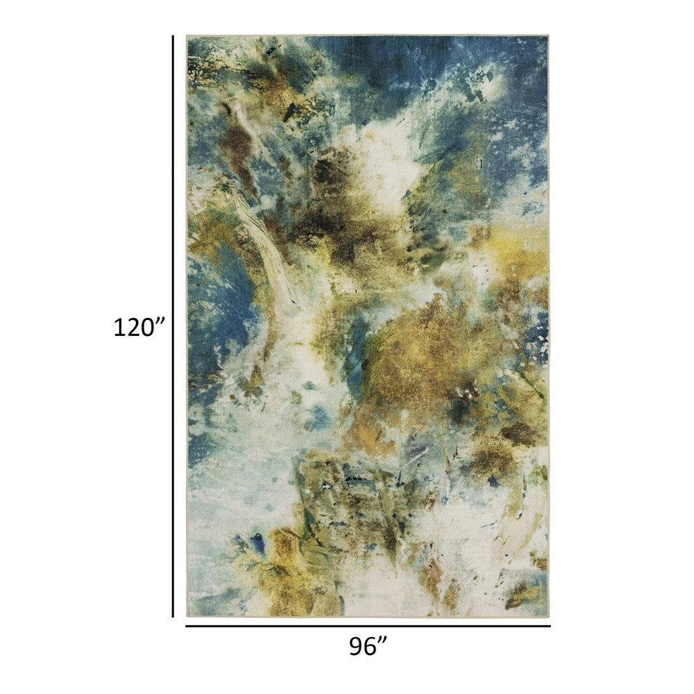 Navi 8 x 10 Large Area Rug Modern Art Latex Back Multicolor Abstract By Casagear Home BM310978