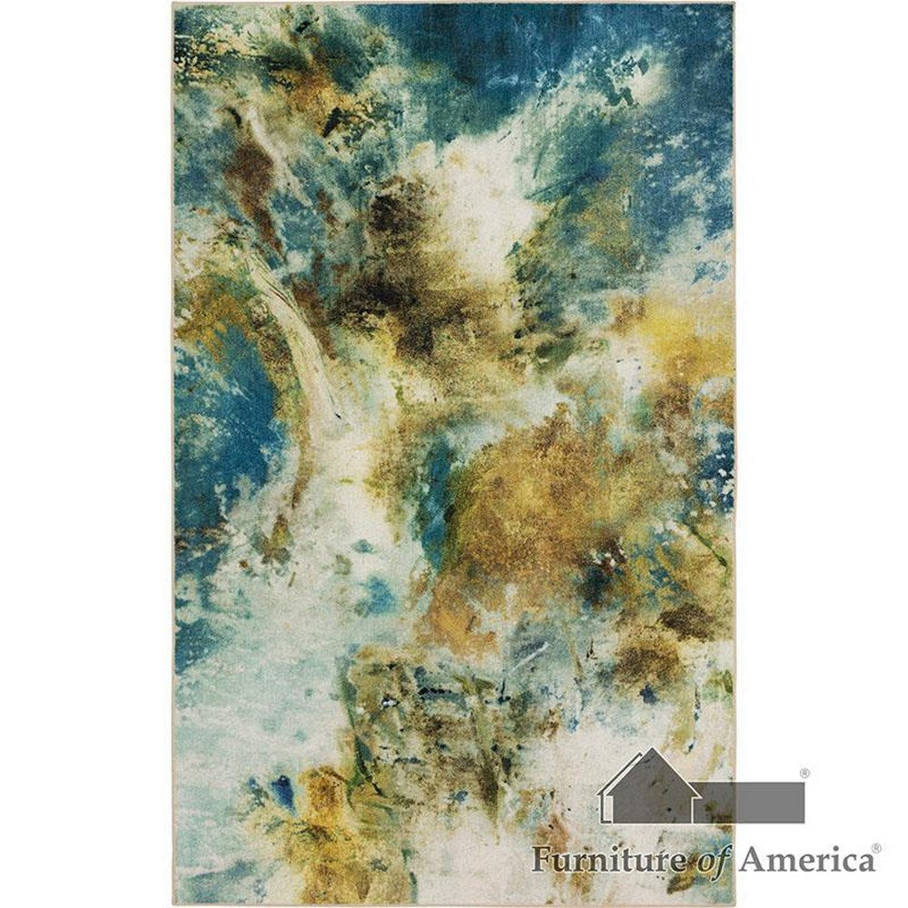 Navi 8 x 10 Large Area Rug, Modern Art, Latex Back, Multicolor Abstract By Casagear Home