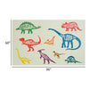 Liya 5 x 8 Medium Area Rug Kids Design Playful Dinosaurs Nylon Multicolor By Casagear Home BM310983