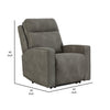 Savi 42 Inch Chair Power Recliner Cushioned and Adjustable Headrest Slate By Casagear Home BM310991