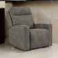 Savi 42 Inch Chair Power Recliner Cushioned and Adjustable Headrest Slate By Casagear Home BM310991