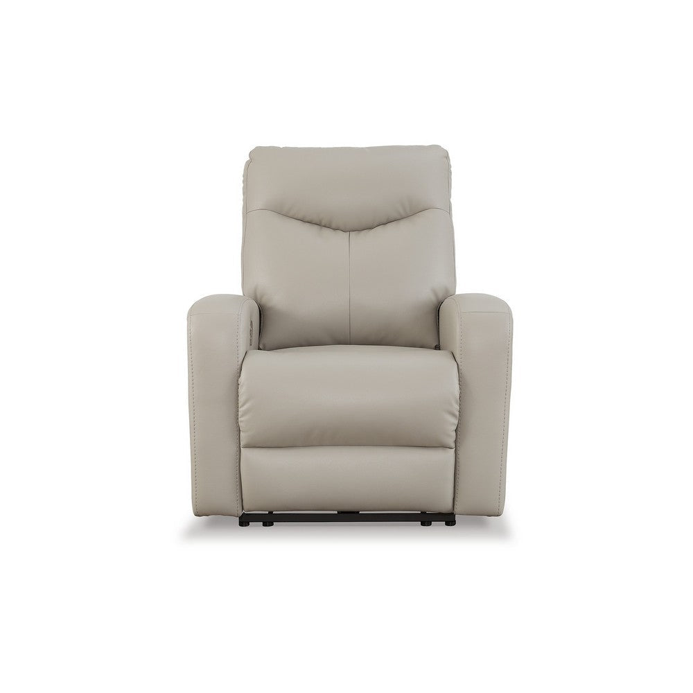 Aji 41 Inch Chair Power Recliner with Adjustable Headrest Dove Gray By Casagear Home BM310993