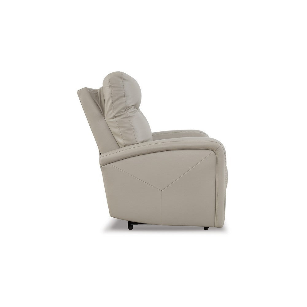 Aji 41 Inch Chair Power Recliner with Adjustable Headrest Dove Gray By Casagear Home BM310993