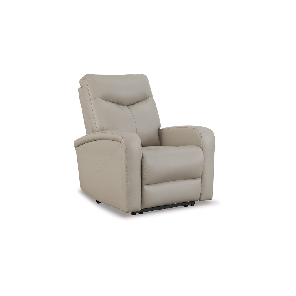 Aji 41 Inch Chair Power Recliner with Adjustable Headrest Dove Gray By Casagear Home BM310993