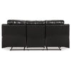 88 Inch Manual Reclining Sofa Blue LED Lighting Black Faux Leather By Casagear Home BM311000