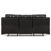 88 Inch Manual Reclining Sofa Blue LED Lighting Black Faux Leather By Casagear Home BM311000