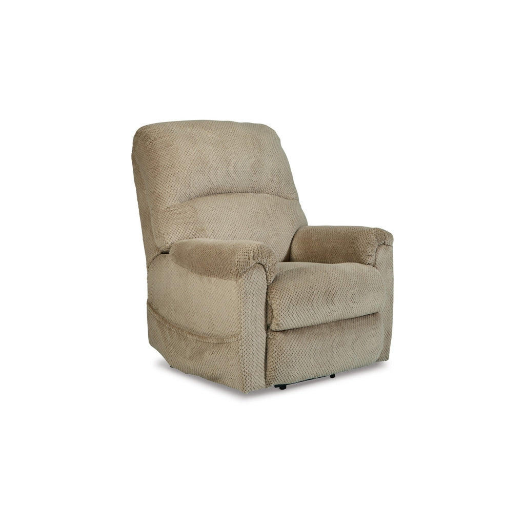 Qog 43 Inch Chair Power Lift Recliner Cushioned Seat Toast Polyester By Casagear Home BM311003