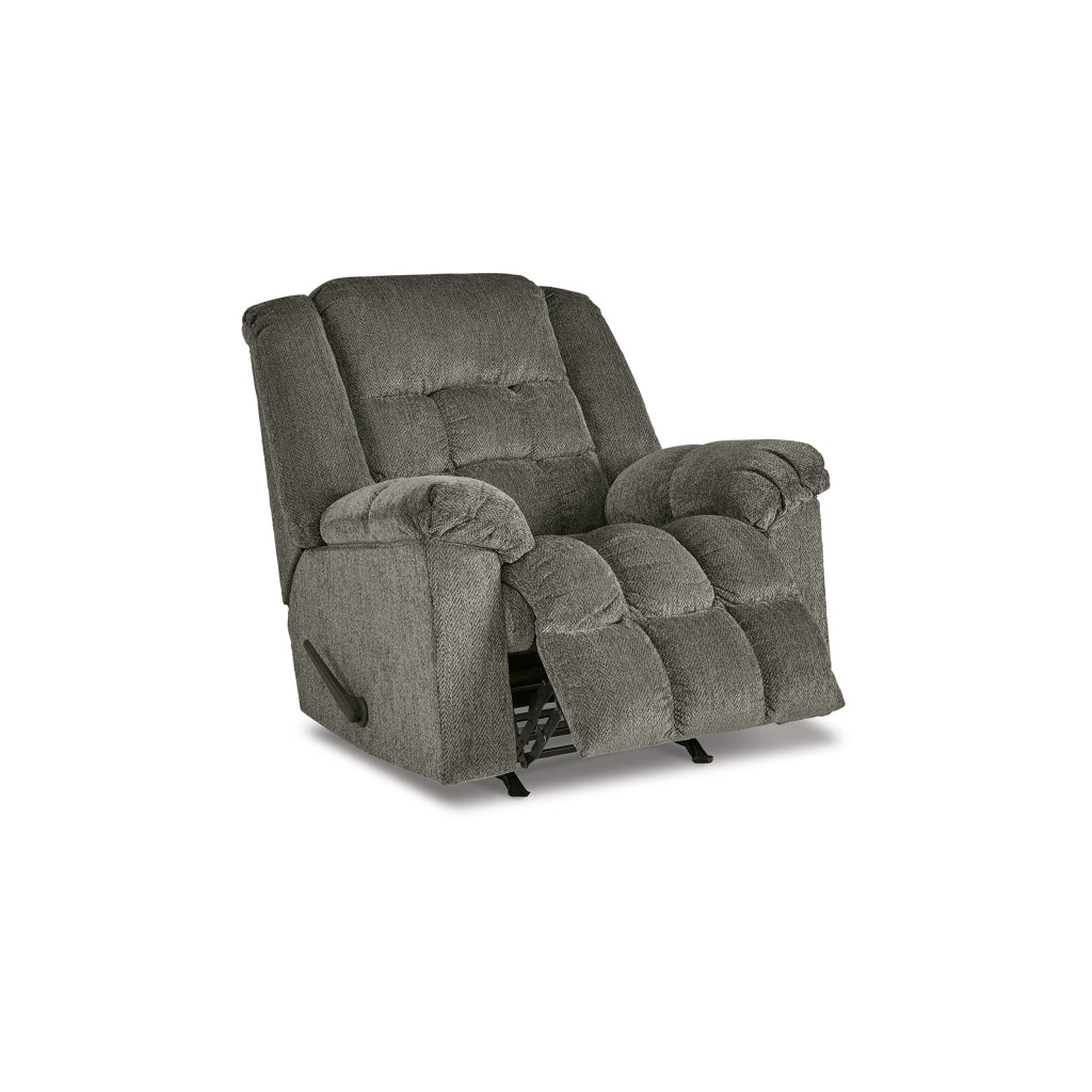 Ens 45 Inch Chair Manual Rocker Recliner Cushioned Putty Polyester By Casagear Home BM311004