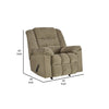 Ens 45 Inch Chair Manual Rocker Recliner Cushioned Briar Polyester By Casagear Home BM311005