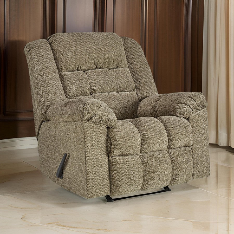 Ens 45 Inch Chair Manual Rocker Recliner Cushioned Briar Polyester By Casagear Home BM311005