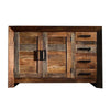 Agon 51 Sideboard Cabinet, 4 Drawers and 2 Doors, Natural Brown Mango Wood By Casagear Home