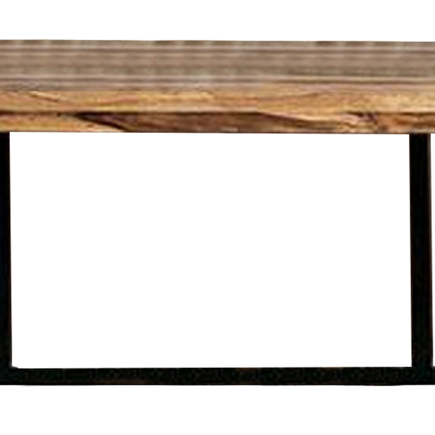 Larke 69 Inch Bar Table Welded Black Steel Frame Rosewood Natural Brown By Casagear Home BM311045