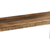 Agon 46 Inch Dining Bench Mitered Corner Rough Sawn Natural Mango Wood By Casagear Home BM311055