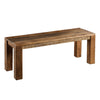 Agon 46 Inch Dining Bench Mitered Corner Rough Sawn Natural Mango Wood By Casagear Home BM311055