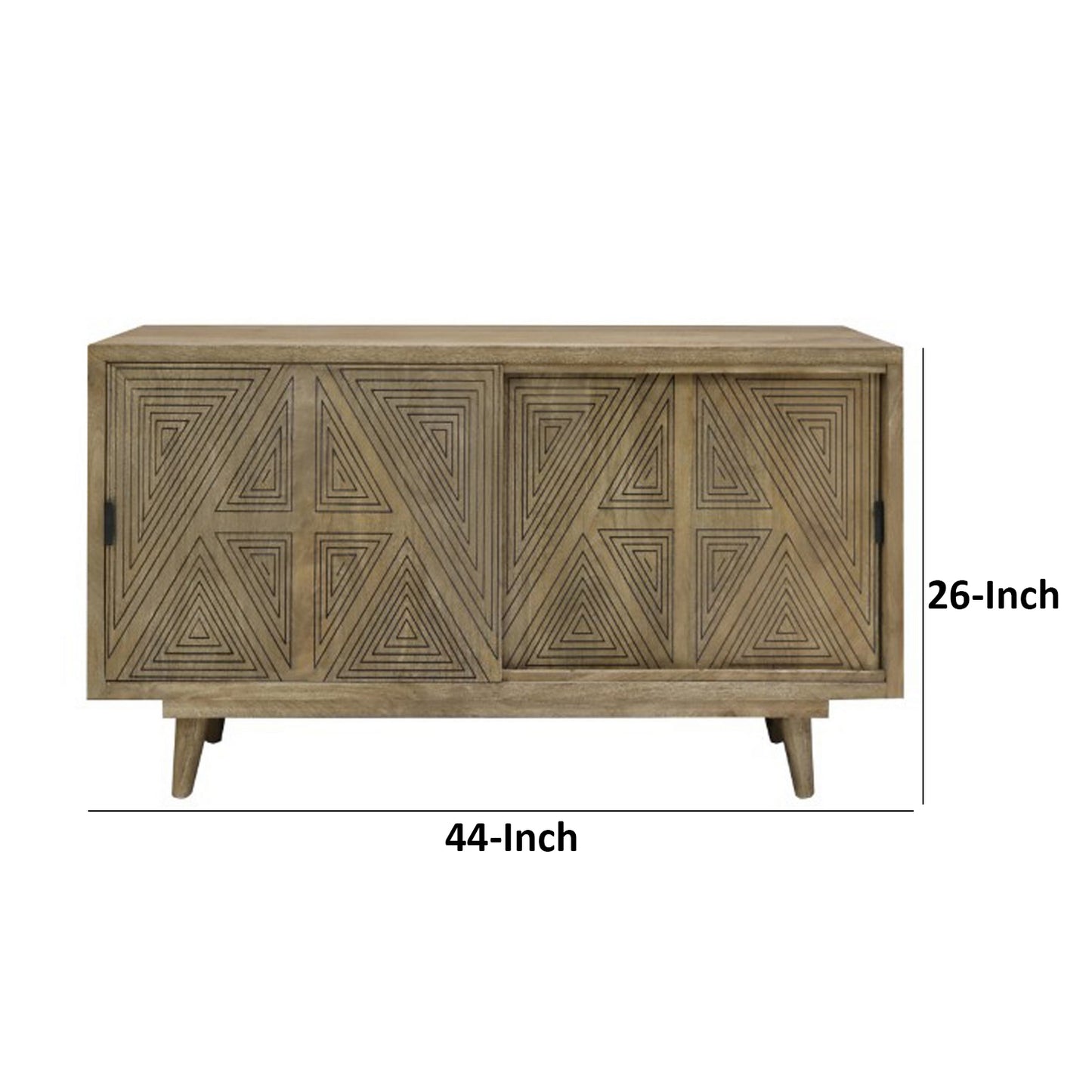 Zaha 44 Inch Sideboard Server Console 2 Doors Mango Wood Natural Brown By Casagear Home BM311056