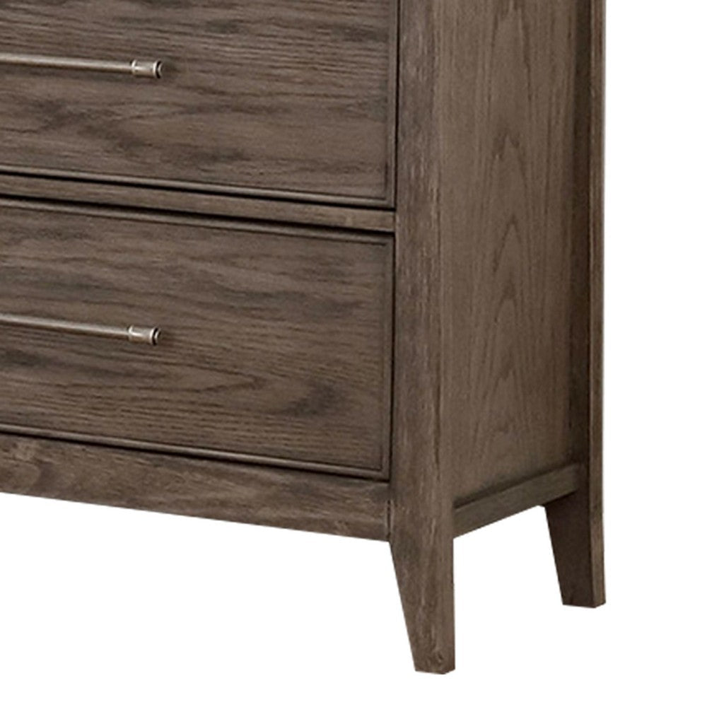 57 Inch Wide Dresser Chest 8 Drawers Solid Wood in a Warm Gray Finish By Casagear Home BM311065