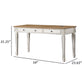 59 Inch Lift Top Desk 2 Drawers USB Ports Solid Wood White Oak Brown By Casagear Home BM311069