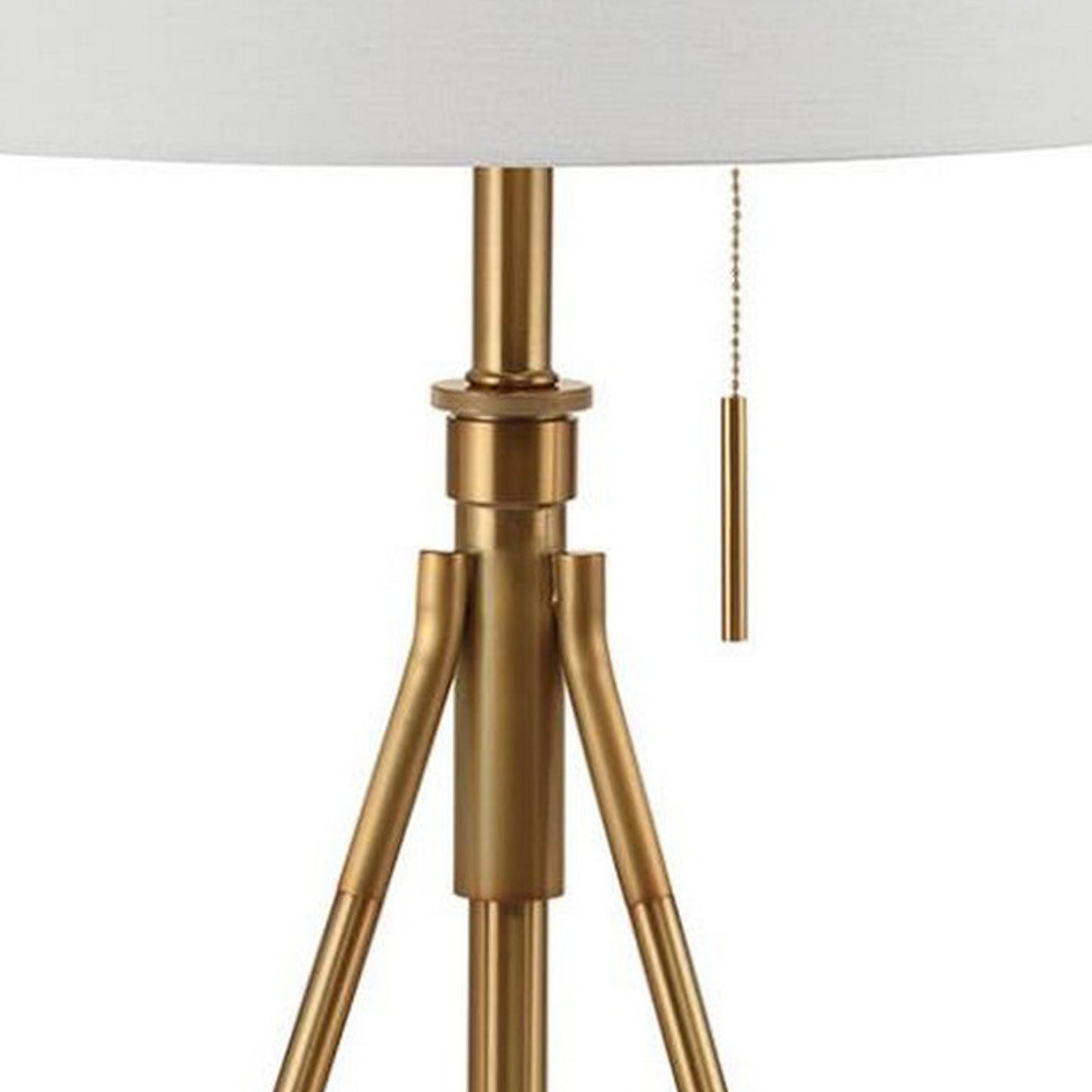 32-37 Inch Table Lamp Adjustable Height Modern Tripod Legs Metal Gold By Casagear Home BM311070