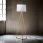 Zeri 59 Inch Floor Lamp, Modern Style Tripod Legs, Metal, White and Gold By Casagear Home