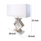 27 Inch Table Lamp Acrylic Crystals Diamond Base Champagne Silver Metal By Casagear Home BM311077