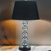 16 Inch Table Lamp Set of 2 5 Ball Stem Round Base Chrome Metal Black By Casagear Home BM311078