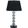 16 Inch Table Lamp Set of 2 5 Ball Stem Round Base Chrome Metal Black By Casagear Home BM311078