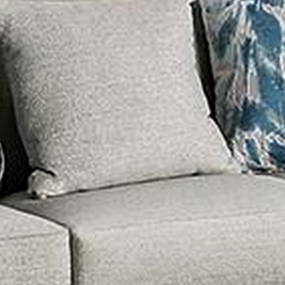 Beni 100 Inch Sofa Rolled Arms 5 Pillows Nailhead Trim Beige Blue By Casagear Home BM311103