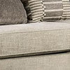 Loy 101 Inch Sofa 5 Throw Pillows Cushioned Seat Gray Beige Upholstery By Casagear Home BM311107