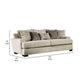 Loy 101 Inch Sofa 5 Throw Pillows Cushioned Seat Gray Beige Upholstery By Casagear Home BM311107