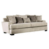 Loy 101 Inch Sofa, 5 Throw Pillows, Cushioned Seat, Gray, Beige Upholstery By Casagear Home