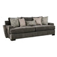 Loy 101 Inch Sofa 5 Throw Pillows Cushioned Seat Gray Taupe Upholstery By Casagear Home BM311109