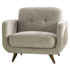 Ele 38 Inch Accent Chair Modern Style Biscuit Tufted Back Beige Fabric By Casagear Home BM311110