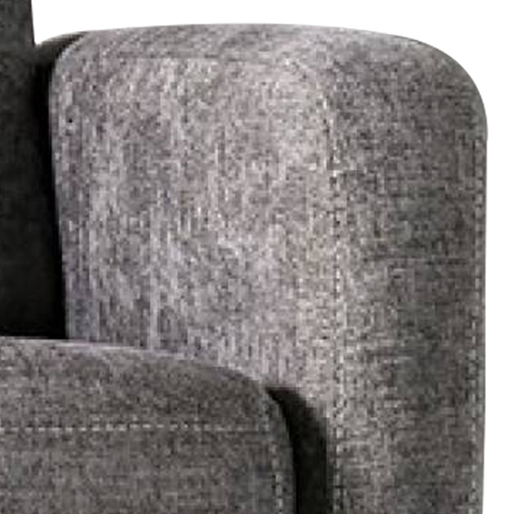 Ele 38 Inch Accent Chair Modern Style Biscuit Tufted Back Gray Fabric By Casagear Home BM311111