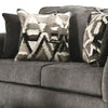 Due 72 Inch Loveseat Rolled Arms and 4 Accent Pillows Gray Chenille By Casagear Home BM311115