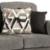 Due 91 Inch Sofa Rolled Arms 4 Accent Pillows Gray Chenille Upholstery By Casagear Home BM311116