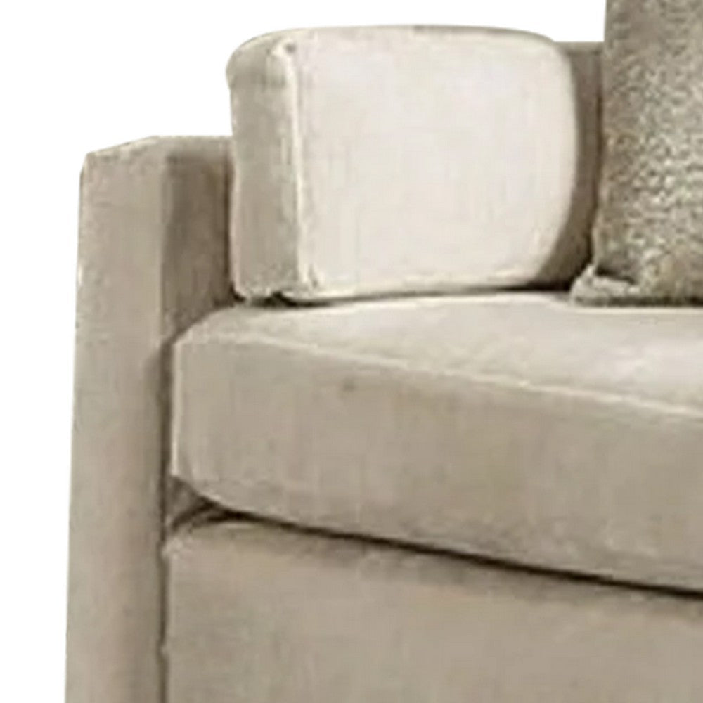 Api 68 Inch Loveseat Track Arms Plush Cushioned Beige Upholstery By Casagear Home BM311117