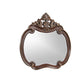 Mike 48 x 49 Buffet Mirror Round Wood Frame Carved Crown Top Cherry Brown By Casagear Home BM311120