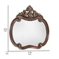 Mike 48 x 49 Buffet Mirror Round Wood Frame Carved Crown Top Cherry Brown By Casagear Home BM311120