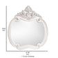 Hailey 48 x 49 Buffet Mirror Round Wood Frame Carved Crown Top Mist Gray By Casagear Home BM311121