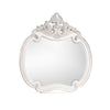 Hailey 48 x 49 Buffet Mirror Round Wood Frame Carved Crown Top Mist Gray By Casagear Home BM311121