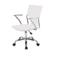 22 Inch Office Chair Adjustable Lift Ergonomic Wheels White Chrome By Casagear Home BM311129