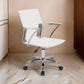 22 Inch Office Chair, Adjustable Lift, Ergonomic, Wheels, White, Chrome By Casagear Home