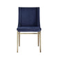 Cid Kinn 22 Inch Dining Chair Set of 2 Gold Base Blue Velvet Upholstery By Casagear Home BM311138